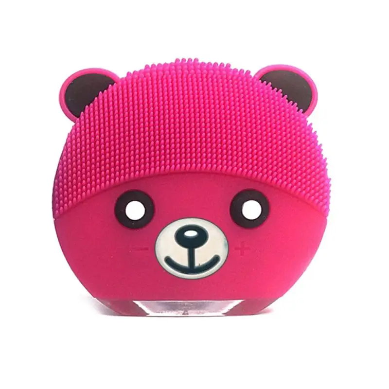 Милый медведь Электрический Силиконовые очищающее средство для лица вибрации USB