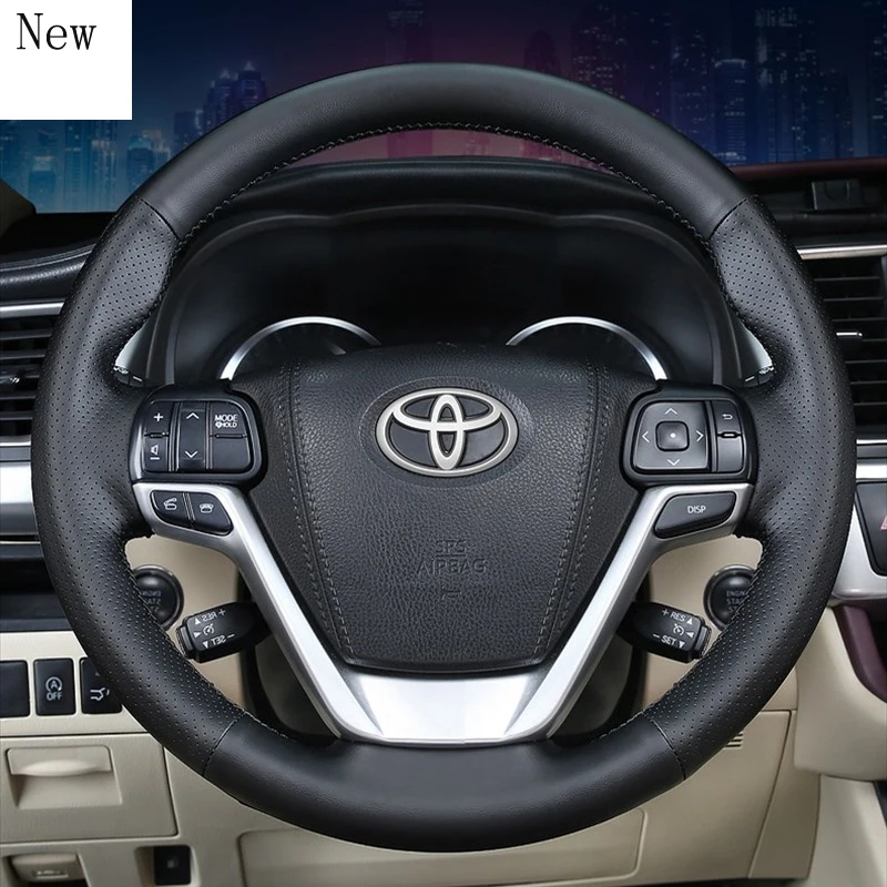 

for Toyota Highlander High-quality Customized Hand-stitched Leather Car Steering Wheel Cover Set Car Accessories
