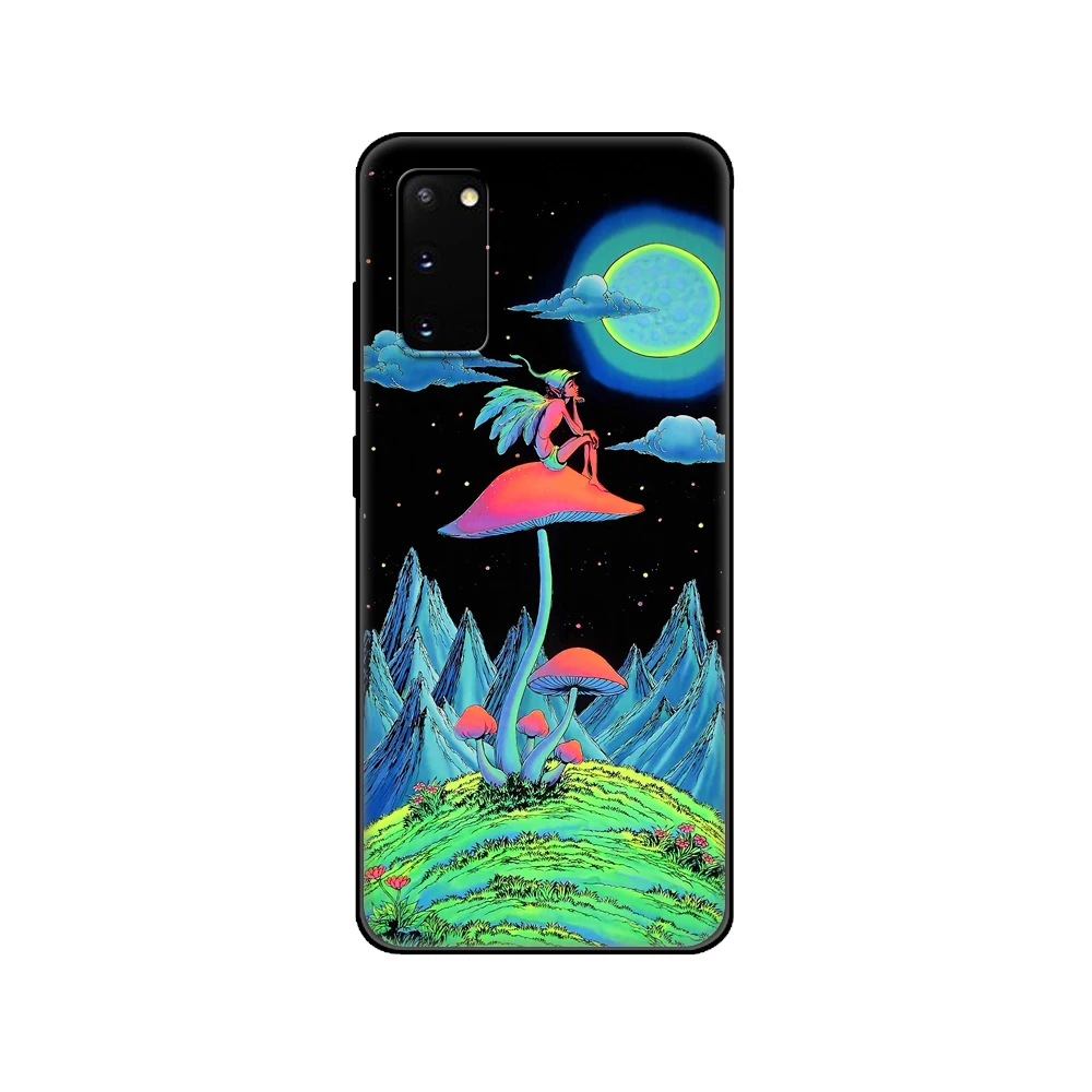 Черный чехол из ТПУ для Samsung galaxy S20 /S20 PLUS/S20 ultra/S20 + /S20FE задняя крышка с грибом