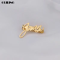 dainty personalized name brooch lapel pins stainless steel nameplate pendant collar pin for women meeting badges gift jewelry