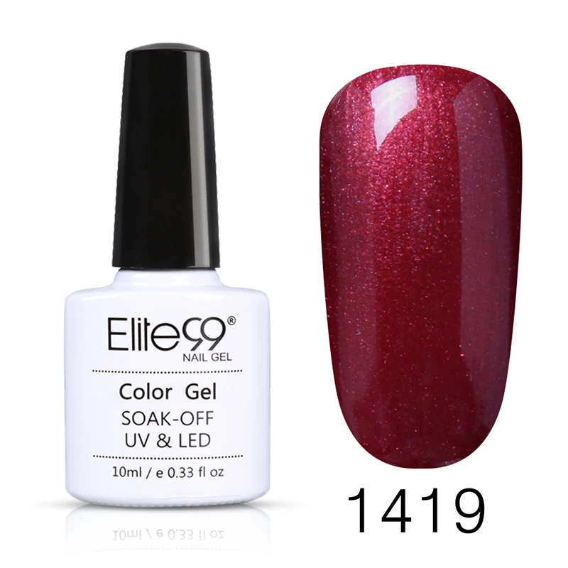 Elite99 Гель-лак 59 цветов, долговечный УФ-лак для ногтей, Гель-лак для ногтей, нужен светильник, 10 мл, блеск, чистый, Полупостоянный, Esmalte - Цвет: 1419