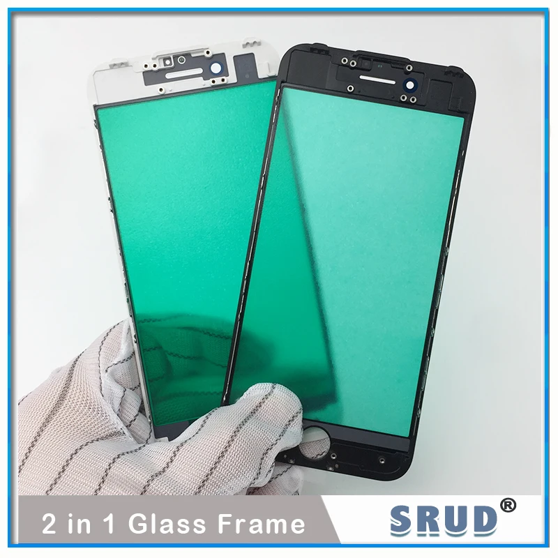 10Pcs TOP Quality For iPhone 6 6S 7 8 Plus 11 XR LCD Touch Screen Front Outer Glass Panel Lens With Frame Bezel + Ear Speak Mesh