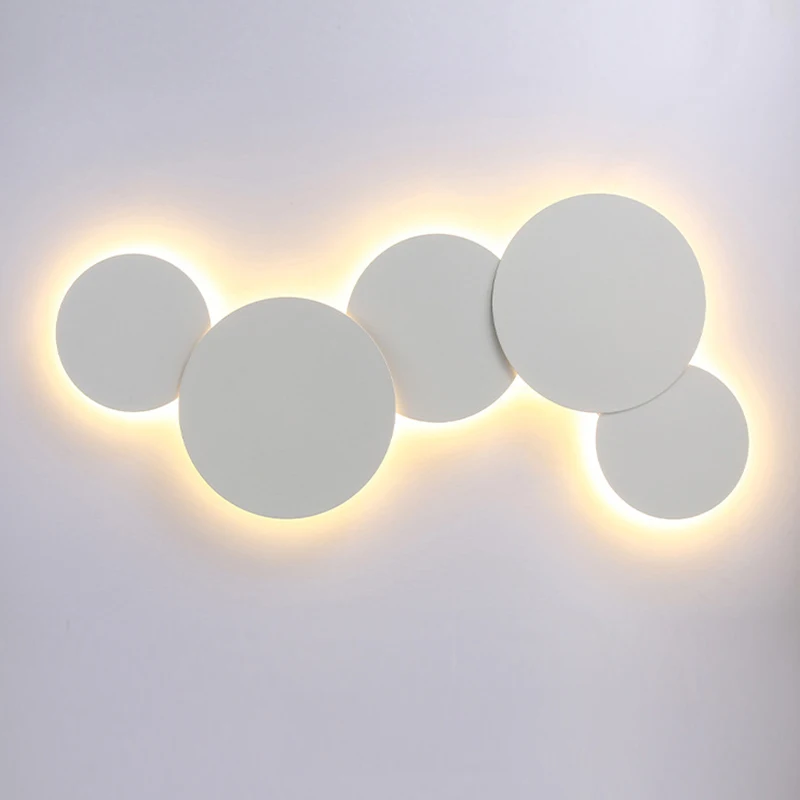 Современный Креативный светодиодный настенный светильник Eclipse фоновая круглая