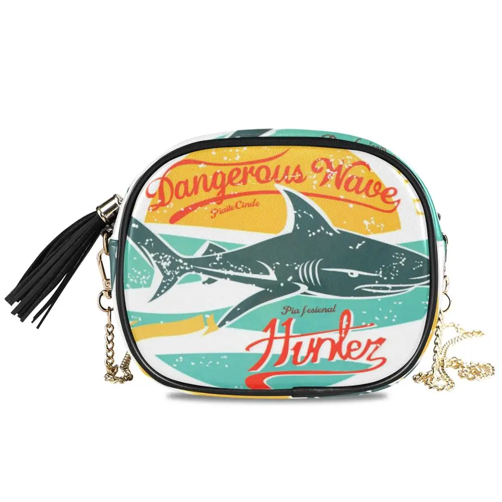 Женские мини сумки мессенджеры с принтом акул хорошее качество женская