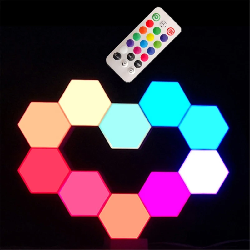 

Quantum Light Touch Sensor Night Lights Remote Control LED Hexagon Ambient Light X6HD