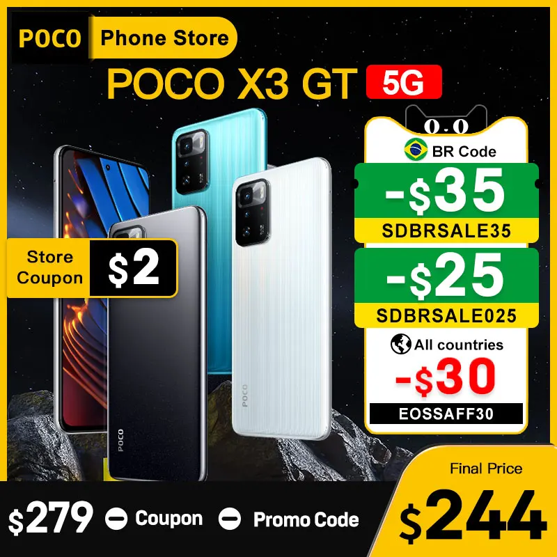 Смартфон POCO X3 GT 8 ГБ 128 ГБ/256 NFC MTK 1100 67 Вт 6 дюйма 120 Гц 5000 мАч тройная камера 64