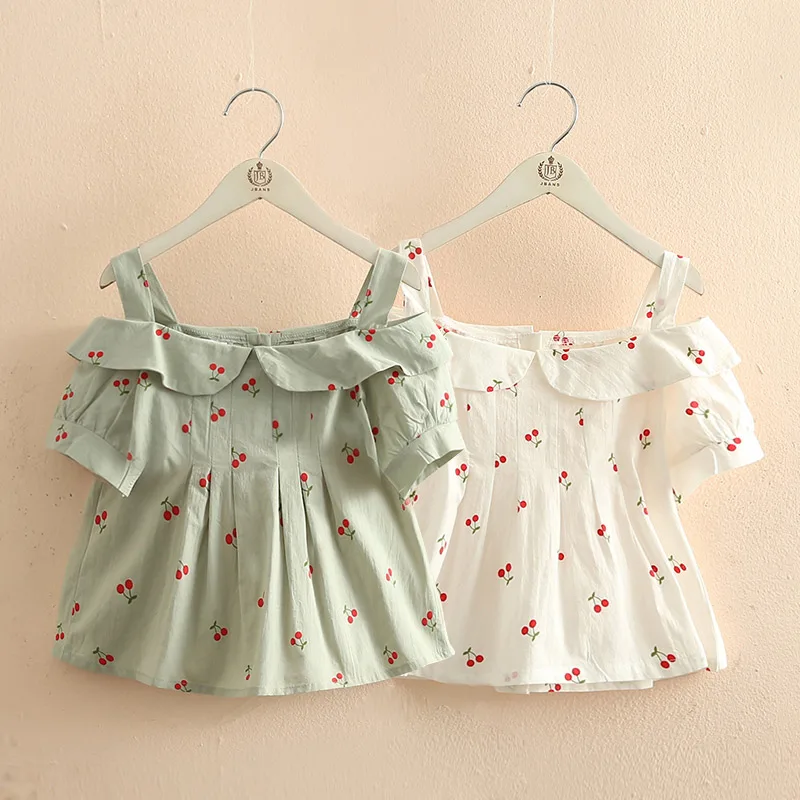 

Baby Cherry Short-Sleeved T-shirt 2021 Summer New Girls' Clothing Children's Doll Shirt