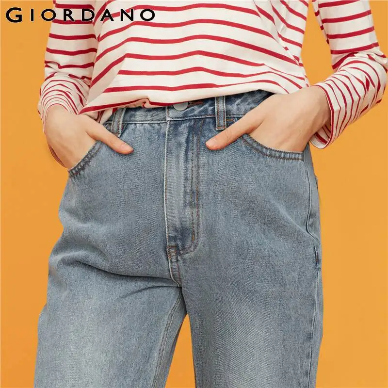 Джинсы Giordano женские облегающие со средней посадкой однотонные на молнии с косыми