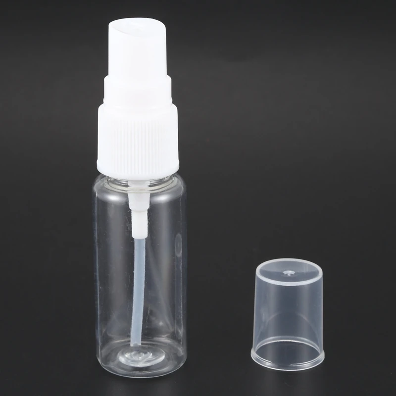 

50-pack Empty Clear Plastic Fine Mist Spray Bottles with Microfiber Cleaning Cloth, 20ml Refillable Container Perfect for Cleani