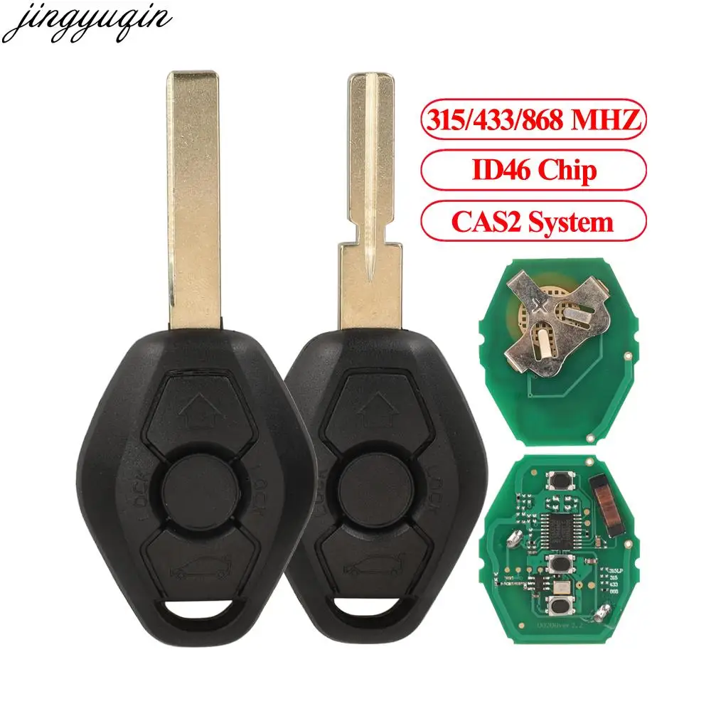 Jingyuqin Remote Car Key Alarm 315/433/868MHZ NO Chip For BMW 3 5 7 E38 E39 E46 CAS2 HU58 HU92 Blade