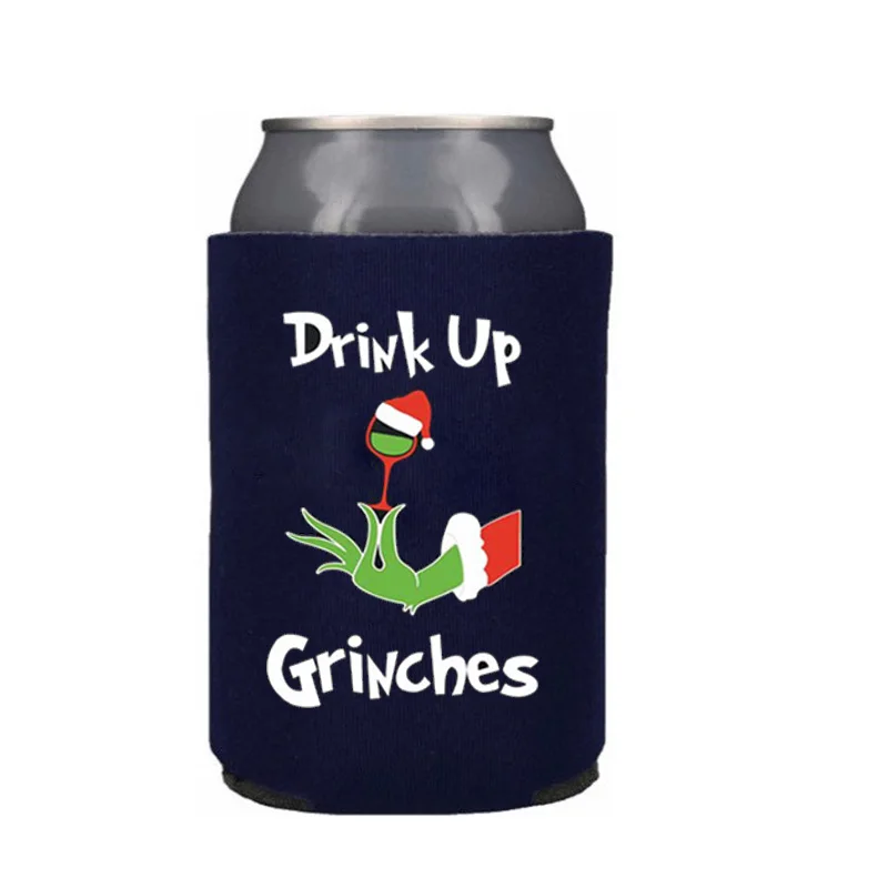 

Drink Up beer drink can cooler Christmas Holiday festival Merry Xmas Eve Family Friends dinner party BBQ table decoration gift