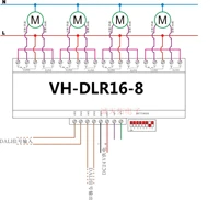 DALI Protocol 8-way Relay 16A  250V DALI Circuit Off and on Controller Guide Rail Installation