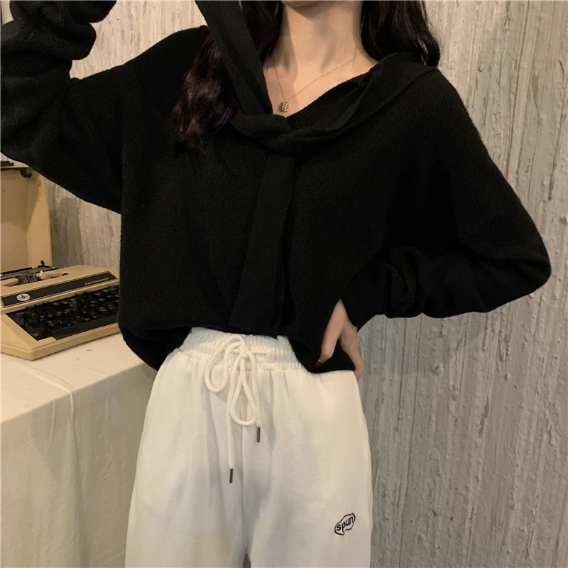 

Make firm offers control han edition loose hooded with knit sweater frock