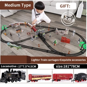 Classic Electric Train Toy Vihcle Railway Motorized Train DIY Track Railway Set Dynamic Steam RC Tra