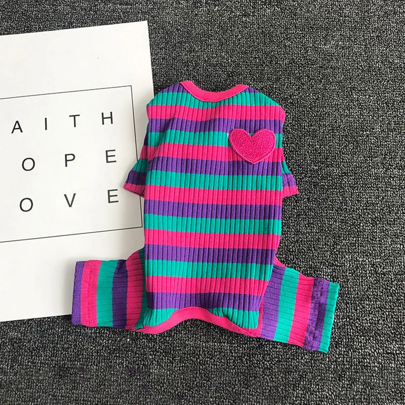 Одежда для собак маленьких Летний полосатый комбинезон чихуахуа пальто