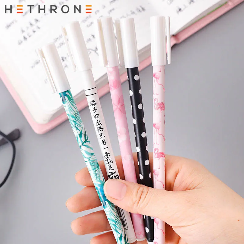 Гелевая ручка Hethrone high kawai с принтом в виде листьев милый набор гелевых ручек для