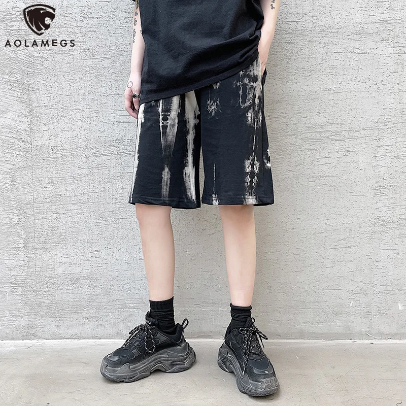 

Aolamegs Tie-dyed Shorts Men Neutral Diablo Casual Shorts Summer Board Shorts Sport High Street Short Pants Fashion Men Clothing