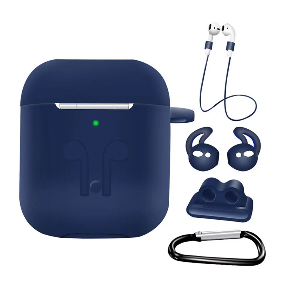 5 в 1 чехол для Airpods 1/2 Air Pods 2 силиконовый микронаушник футляр наушников