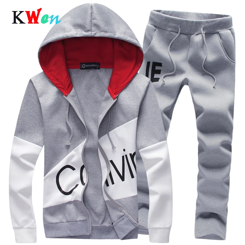 

Tracksuit men set letter sportswear sweatsuit male sweat track suit jacket hoodie with pants Mens sporting suits 5XL large size