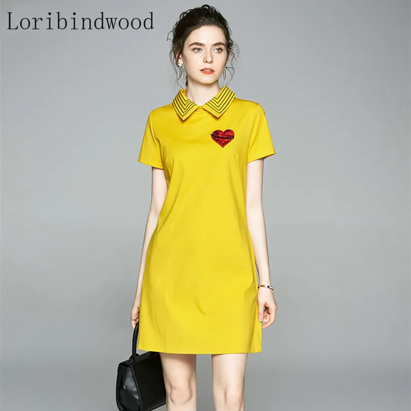 Женское Повседневное платье футболка выше колена длинное в полоску с вышивкой