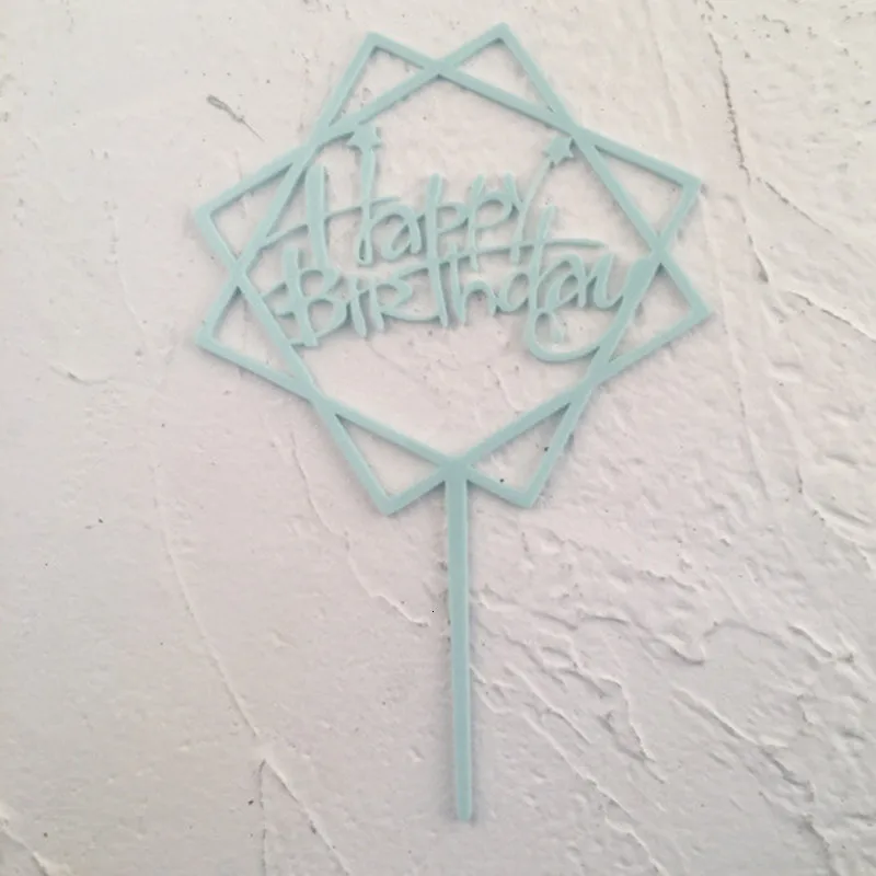 1 pc Acrylic Happy Birthday Love Cake Topper Decoration for Birthday Cupcake Flag Birthday Party Decorative Props Supplies - Цвет: Сливовый