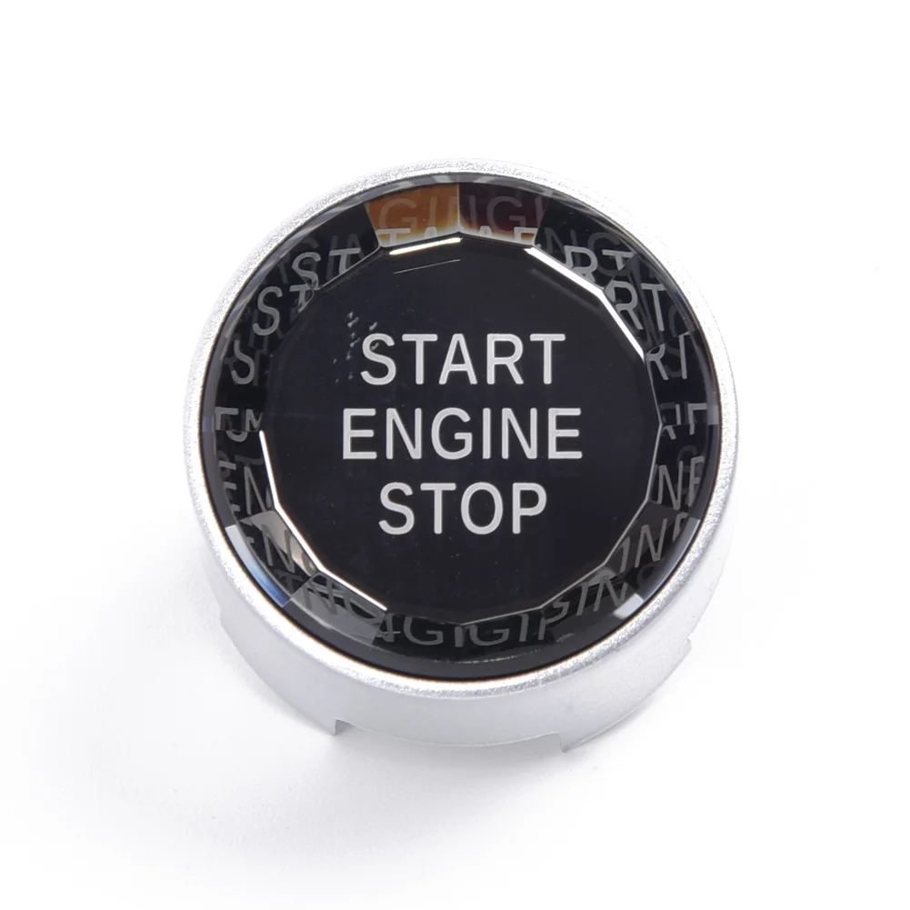 

Start Switch Button Start Stop Engine Start Trim Stop Switch Crystal Diamond Silver Button Decal Durable