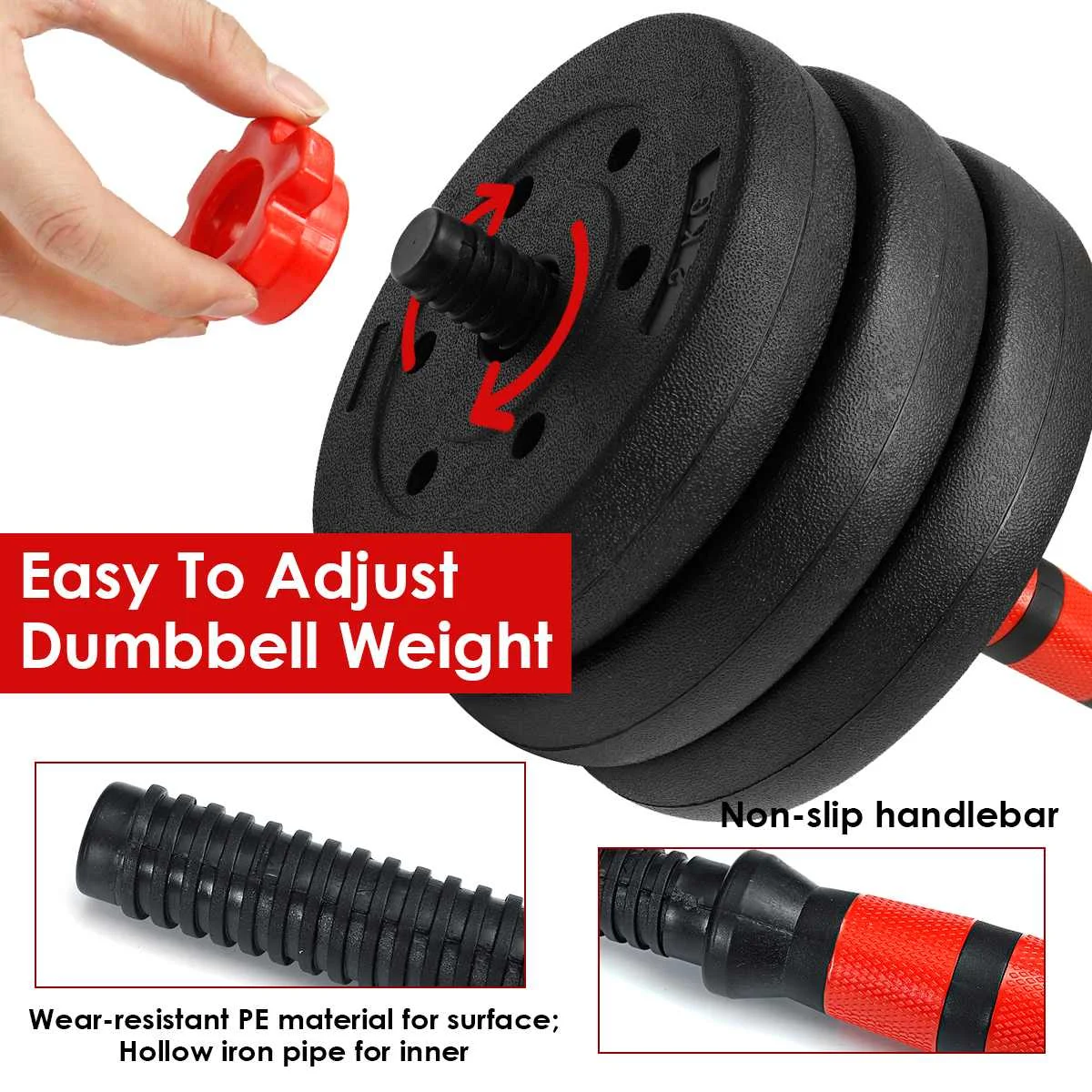 

GEEMAX 20KG Steel Dumbbell Barbell Set Adjustable Weight Dumbbells Home Gym Workout Exercise Training Fitness Device Heavy Duty