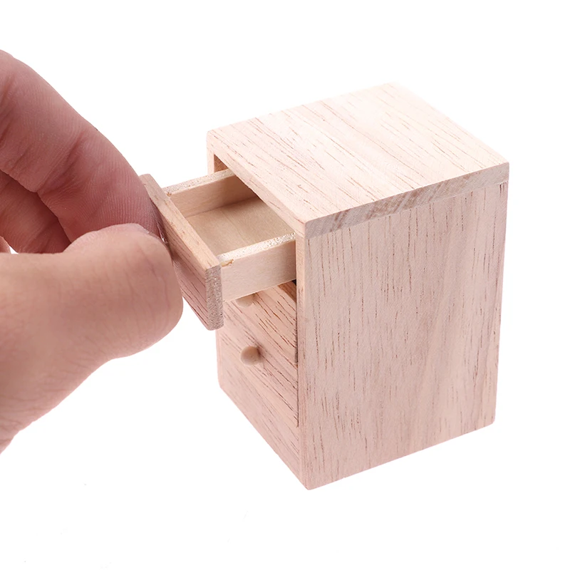 

1/12 Dollhouse Miniature Wood Bedside Cabinet Furniture Model Accessories Toys