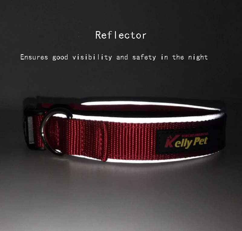 Нейлоновый ошейник для собак отражающий шнур мягкий домашних любимцев
