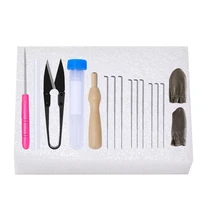 miusie 17pcs diy felting tools felt kit with needle craft kit scissor awl wool felting weaving handmade needlework spinning tool