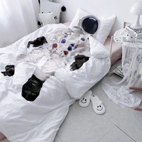 2pcs linens playful duvet cover twin size bedding set for children kids gift bed linen captain astronaut police with pillowcase