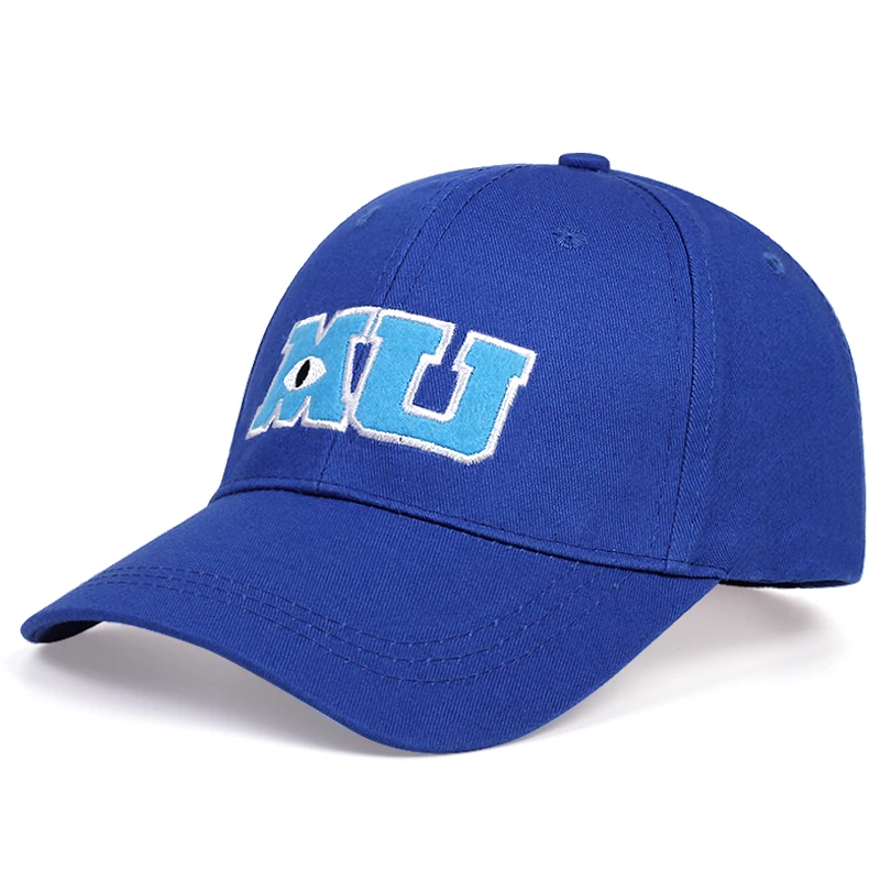 Fashion men baseball cap Monsters University Sullivan Sulley Mike MU Letters Embroidery Caps Blue Hat Sun Hats snapback hats