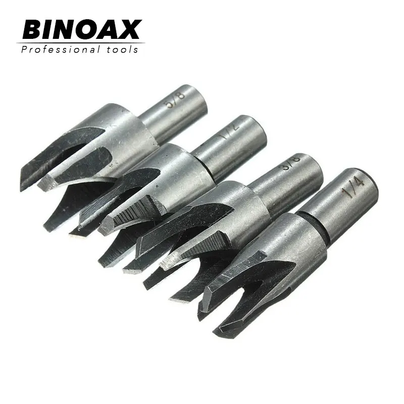 Binoax 4 шт./лот Plug Фрезерное сверло набор 1/" 3/8" 1/" 5/8" Деревообработка деревянная вилка режущие инструменты