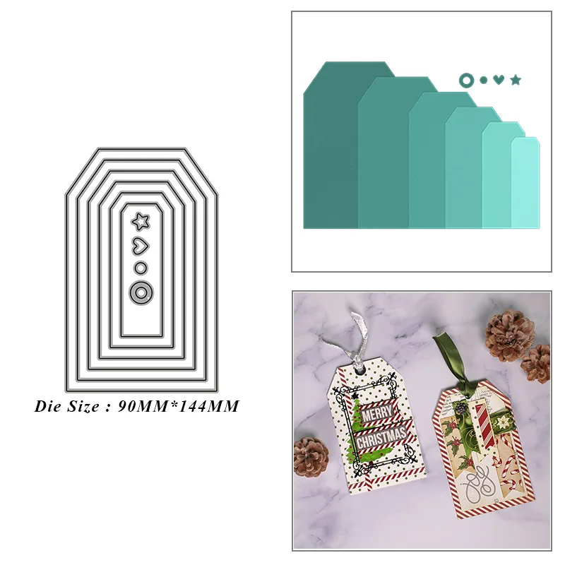 

Label Tag Frame Metal Cutting Dies for DIY Scrapbook Album Paper Card Decoration Crafts Embossing 2021 New Dies