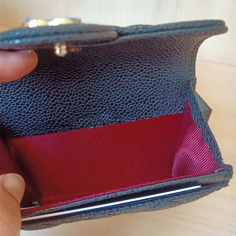New Arrived Designer Wallet Women Caviar Leather Card Case Fashion Hasp Short CC Holder Men Lady Purse With Dust Bag And Box | Багаж и