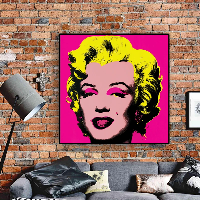 RELIABLI Andy Warhol холст с Мерилин Монро картины поп-арт холст печать плакаты розовый цвет модульные Картины Декоративное искусство