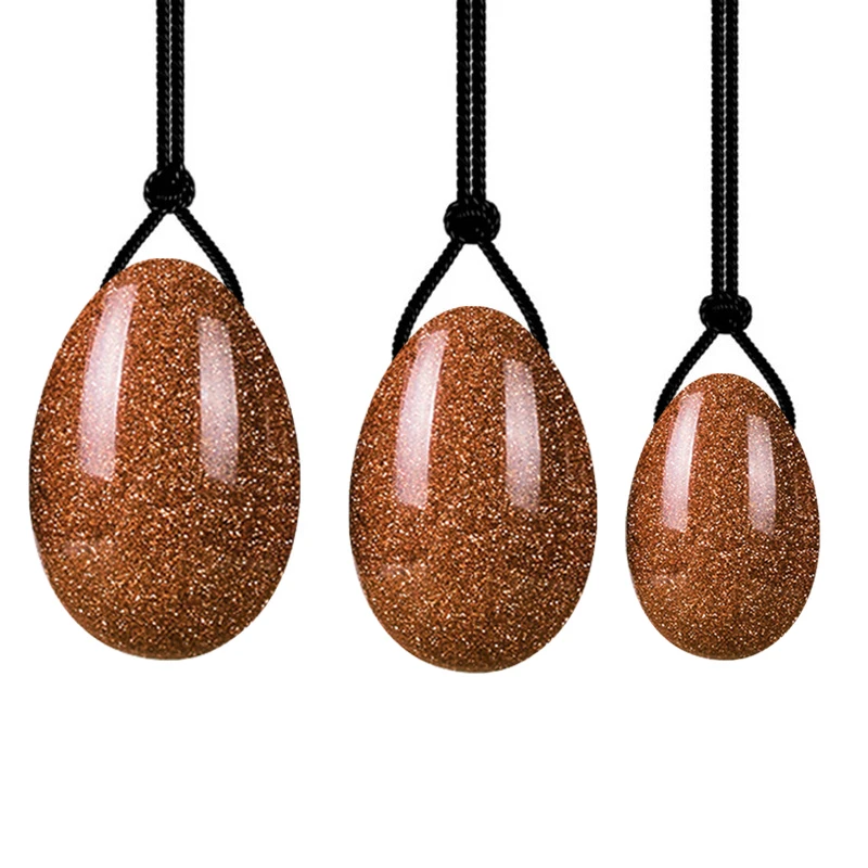

Yoni Egg Set Natural Gold Sandstone Jade Yoni Eggs Women Kegel Exerciser Vaginal Muscles Tightening Ball Crystal Dropshipping
