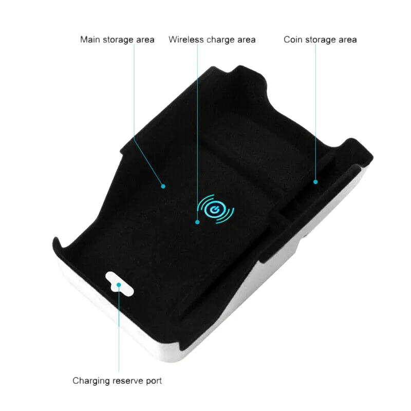 Автомобильная Беспроводная зарядка центральная консоль подлокотник коробка для