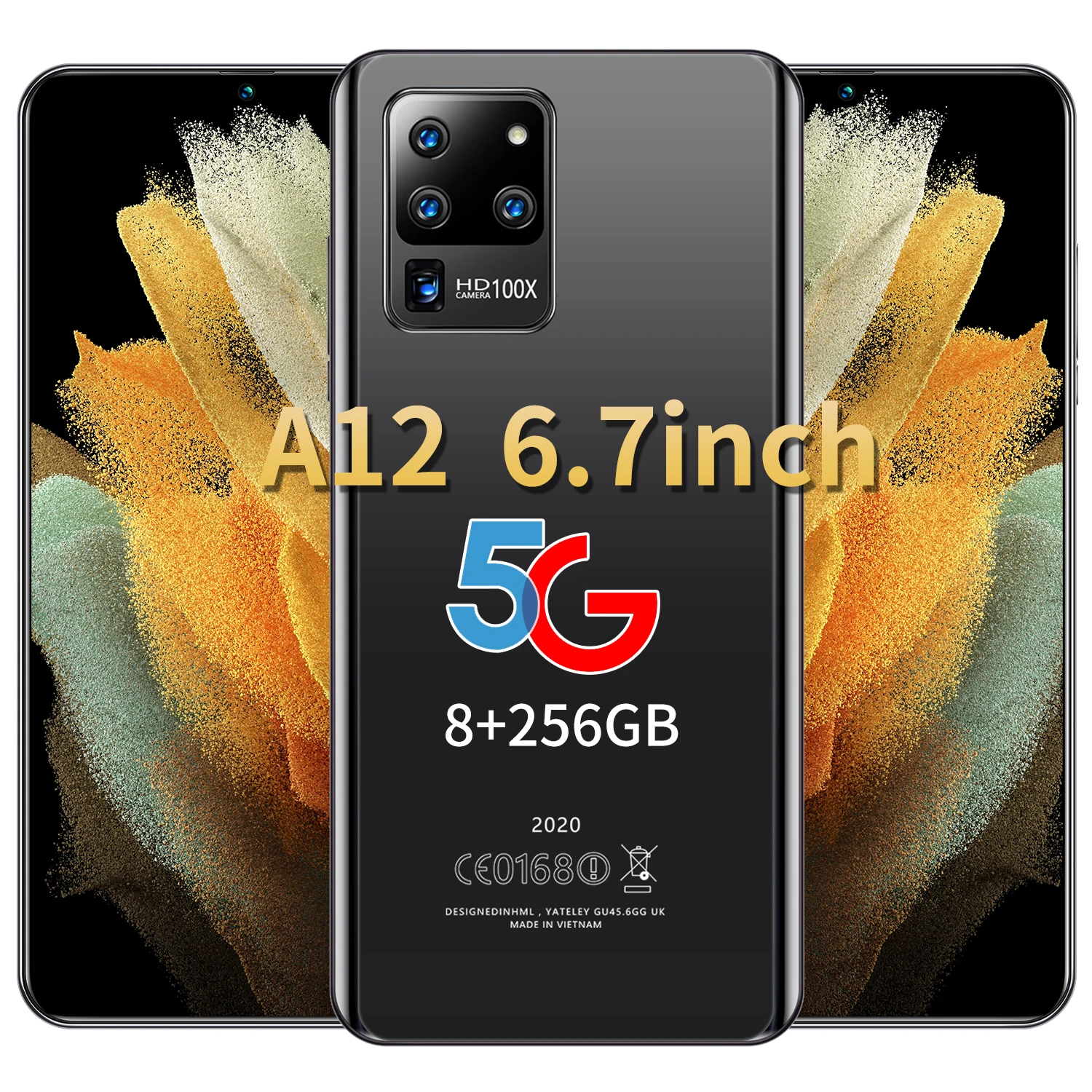 

A12 6.7 Inch Drop Screen 128/256GB 10 Core 5600mAh Mobile Cell Phone 16+32MP Dual SIM+Micro SD 10 Core Andriod Smartphones