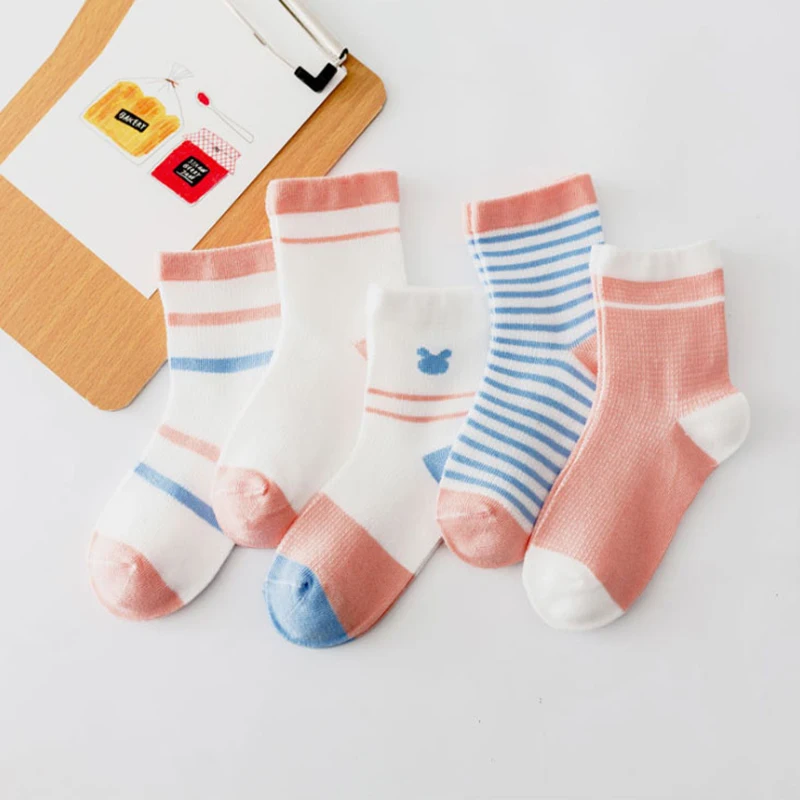

5Pairs/lot Mesh Thin Cotton Newborn Kids Socks Baby Girls Socks Boys Baby Socks