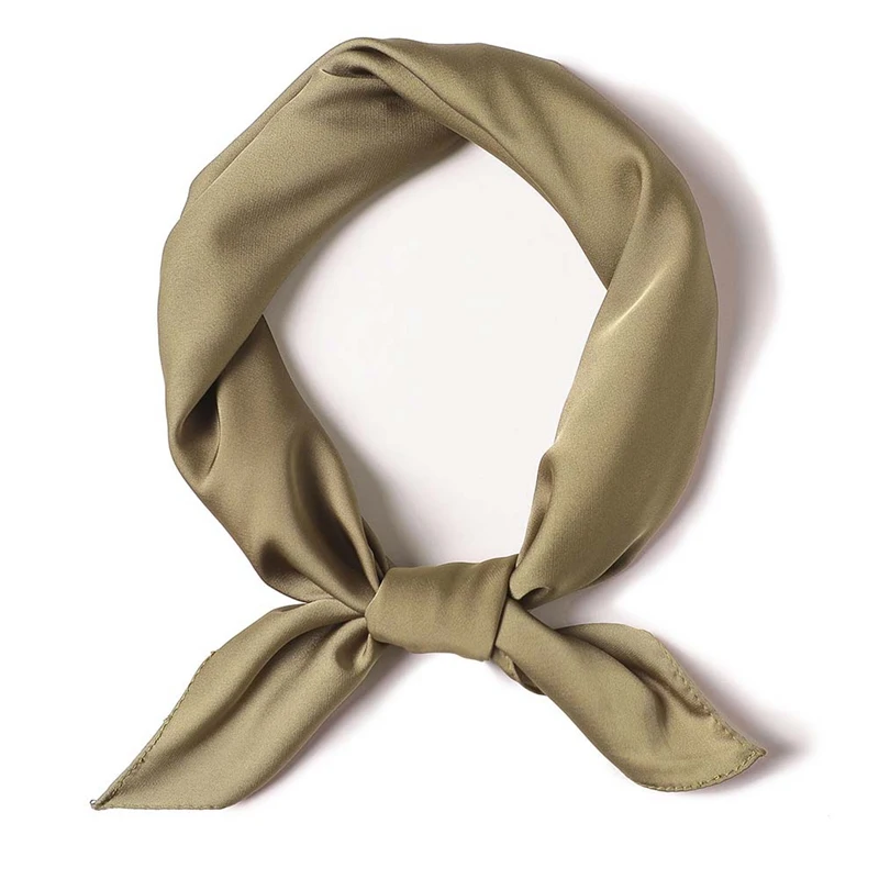 

Women Soft Silk Feel Satin Square Scarf Small Plain Neckerchief Head Neck Headband Solid Color Hair Tie Band Fashion Accessories