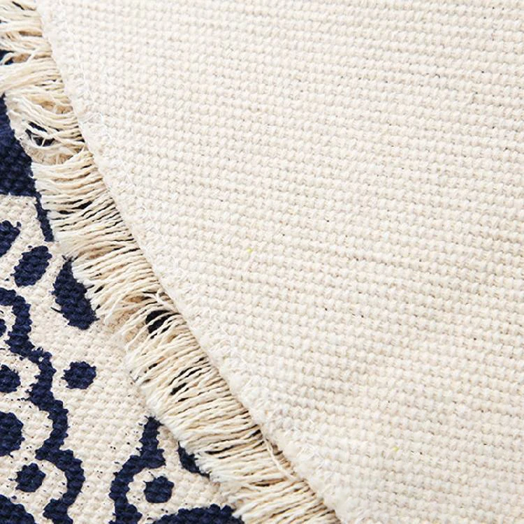 Круглый коврик для спальни хлопковый льняной двери мандала гостиной дивана