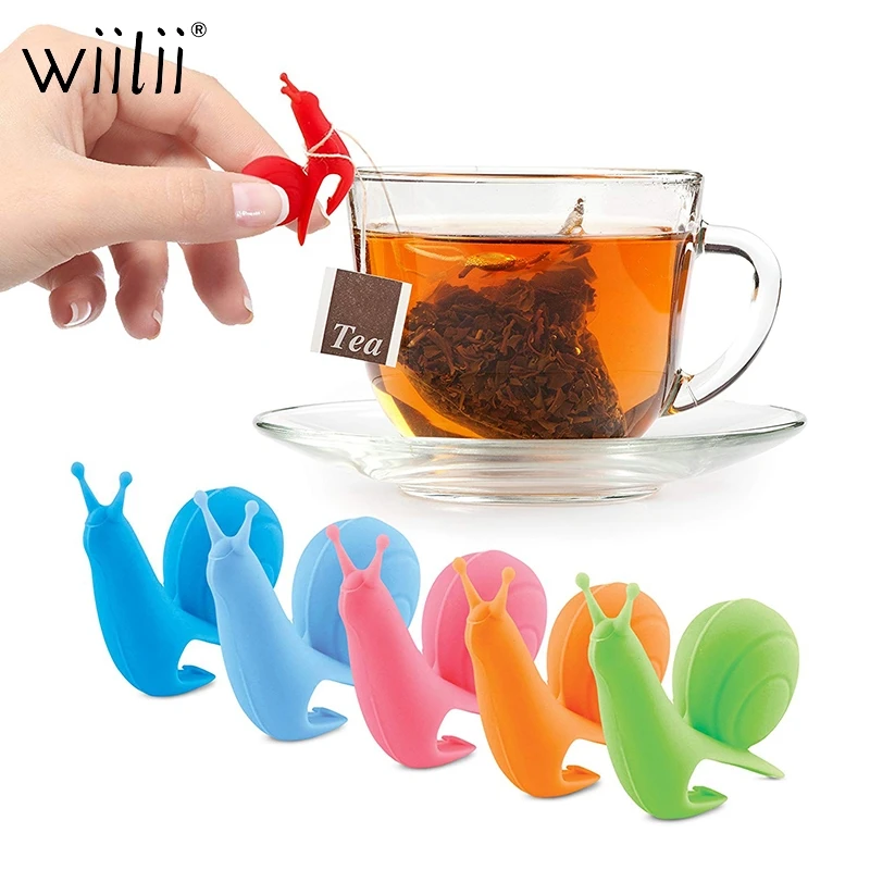 10 шт. Милые силиконовые чайные пакетики в форме улитки подстаканники карамельных