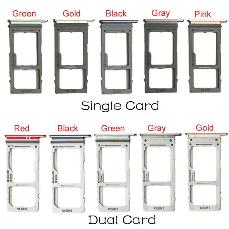 

10pcs For Samsung Galaxy S10 S10 Plus Sim Card Reader Holder Dual Single Sim Card Tray Holder Slot Adapter