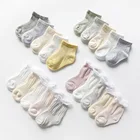 Качественные, 3-5 парлот, однотонные, мягкие, летние, хлопковые, вязаные, милые носки для новорожденных мальчиков и девочек