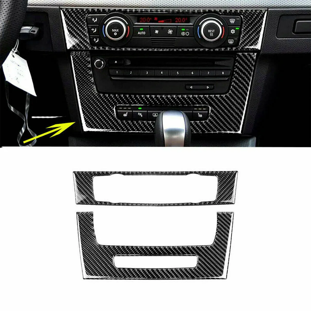 

Carbon Fiber Air Condition CD Panel Trim For BMW 3 Series E90 E92 E93 2005-12 CD Panel Trim Automotive Interior Stickers