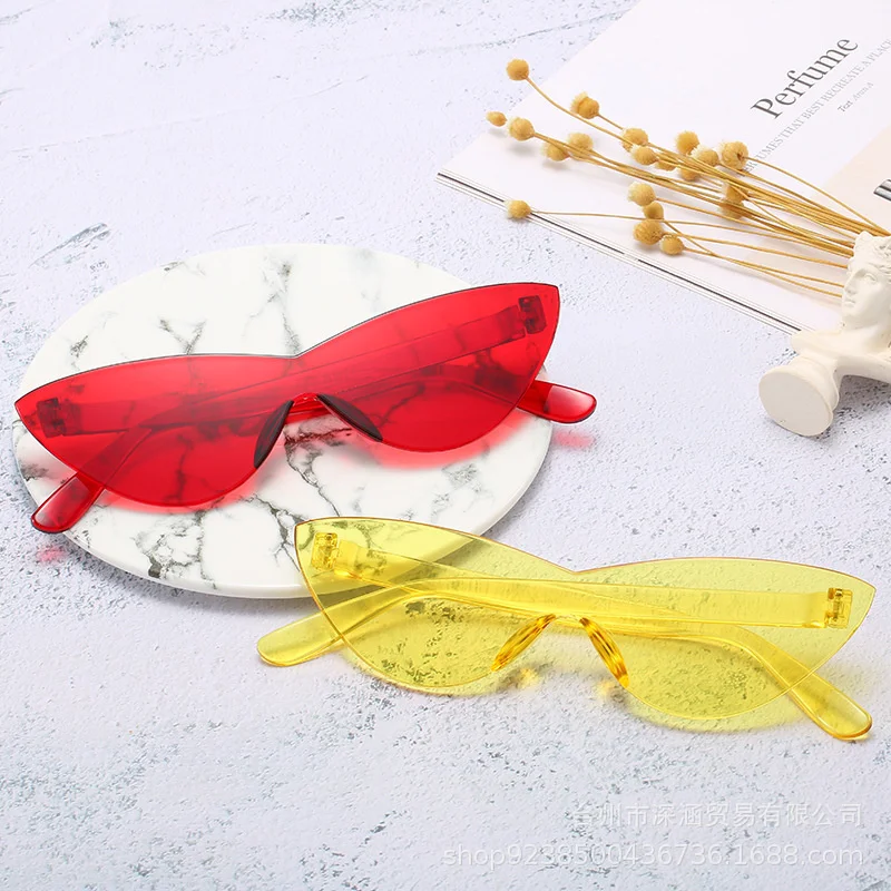 

Transparent one piece jelly Sunglasses gradient men's and women's fashion Sunglasses PC Sunglasses clear frame glasses