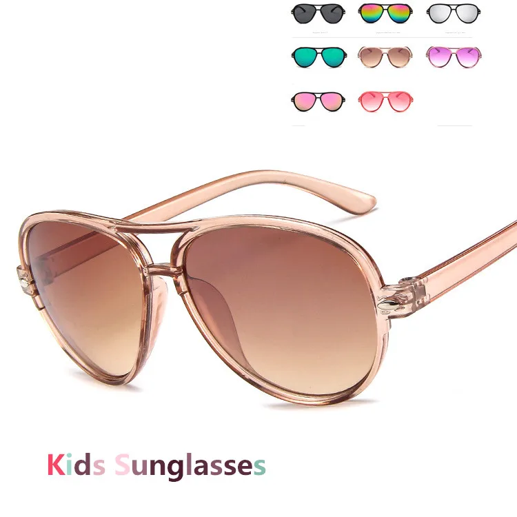 Новые очки детские модные большие рамки Пилот солнцезащитные для девочек и