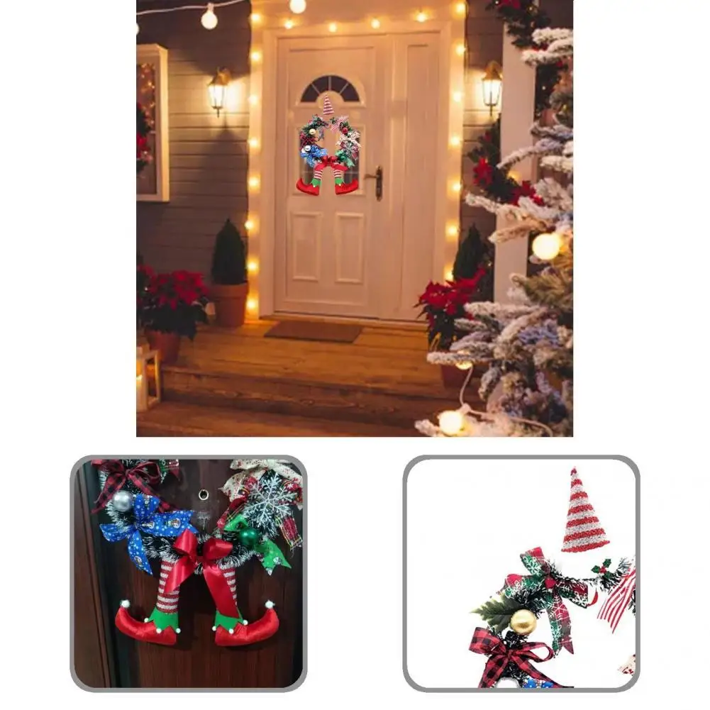 

Wreath Ornament Excellent Xmas Themed Simulation Wreaths Front Door Decor No Odor Fine Workmanship Christmas Wreath