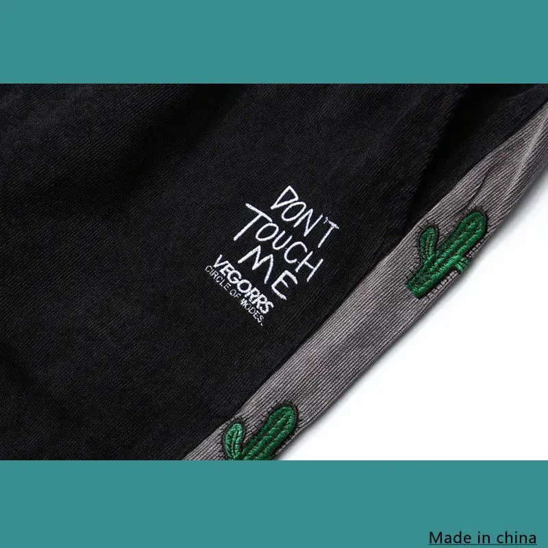 

European and American style side embroidered straight casual pants men and women spring and autumn loose hip-hop pants